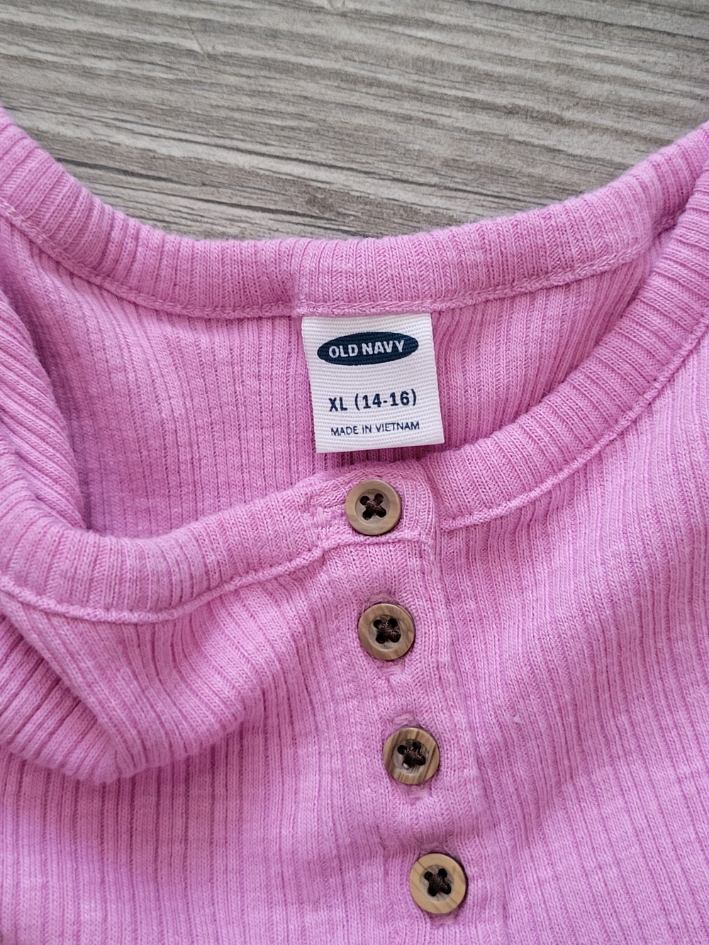 Old Navy Pink Ribbed Henley Top